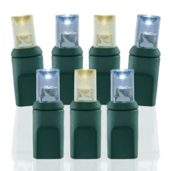 Wide Angle Conical - 4" Spacing, 70 Bulb, Grn Cord, UL Coaxial RY Plug - Full Wave - Warm White And Pure White