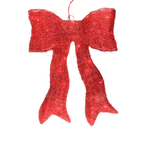 Northlight 24" Sparkling Red Lighted Bow Christmas Outdoor Decoration 3 Northlight 24" Sparkling Red Lighted Bow Christmas Outdoor Decoration