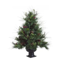 3' Potted Berries And Pine Full Artificial Christmas Tree - Unlit