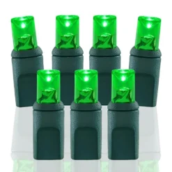 Wide Angle Conical Battery Operated LED D Cell 50 Lights - Green