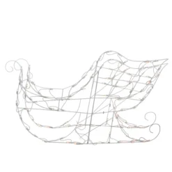 42" Lighted White Sleigh Christmas Outdoor Decor - Clear Lights