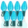 26 Light Aqua C7 LED Christmas Lights - 8" Spacing -Twinkly Popular Shop c7 268 aq