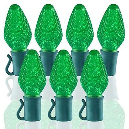 26 Light Green C7 LED Christmas Lights - 8" Spacing 3 26 Light Green C7 LED Christmas Lights - 8" Spacing
