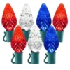 24 Light Red,Pure White & Blue C9 LED Christmas Lights - 8" Spacing -Twinkly Popular Shop c9 248 rwb