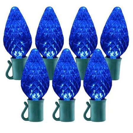 26 Light Blue C9 LED Christmas Lights - 8" Spacing 3 26 Light Blue C9 LED Christmas Lights - 8" Spacing