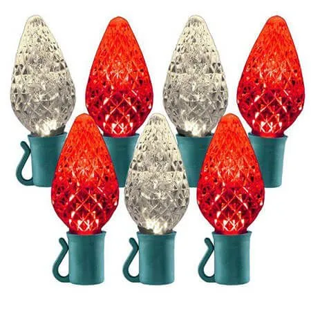 26 Light Red & Warm White C9 LED Christmas Lights - 8" Spacing 3 26 Light Red & Warm White C9 LED Christmas Lights - 8" Spacing
