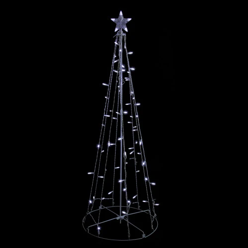 Northlight 5' Pure White LED Lighted Cone Tree Outdoor Christmas Decoration 3 Northlight 5' Pure White LED Lighted Cone Tree Outdoor Christmas Decoration