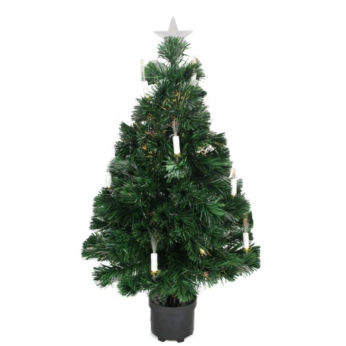 3' Pre-Lit Potted Medium Artificial Christmas Tree With Candles - Multi Color Lights 3 3' Pre-Lit Potted Medium Artificial Christmas Tree With Candles - Multi Color Lights