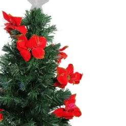 3' Pre-Lit Medium Fiber Optic Red Poinsettias Artificial Christmas Tree - Multicolor Lights -Twinkly Popular Shop dak gd 47090 1 65044.1588414608