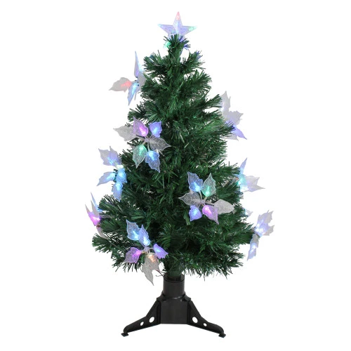 3' Pre-Lit Medium Fiber Optic Floral Artificial Christmas Tree - Multi-Color Lights 3 3' Pre-Lit Medium Fiber Optic Floral Artificial Christmas Tree - Multi-Color Lights