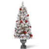 Christmas Central 5' Pre-lit Potted Snowy Bristle Pine Entrance Artificial Christmas Tree – Clear Lights -Twinkly Popular Shop dnat20snp7 309 50 79210.1588348971