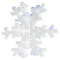 36" White Giant 3D Snowflake Christmas Decor With LED Lights