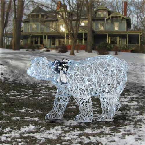 48" Pre-Lit Standing Polar Bear Christmas Decoration - LED Lights 4 48" Pre-Lit Standing Polar Bear Christmas Decoration - LED Lights - Image 2