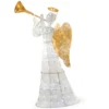 Christmas Central 60" Pre-lit White And Gold Trumpeting Angel LED Christmas Yard Decoration- White Lights -Twinkly Popular Shop dnat df 210004w 52214.1587645164