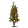 Christmas Central 4’ Pre-Lit Frosted Pine And Berry Artificial Christmas Tree, Clear Lights