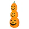 7' Orange And Black Stacked Pumpkins Inflatable Outdoor Halloween Decor