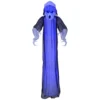 5' Blue And Black Spooky Ghost Inflatable Outdoor Halloween Decor