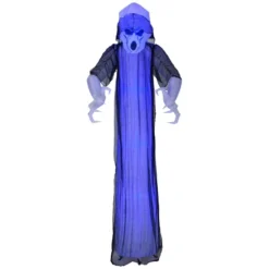 5' Blue And Black Spooky Ghost Inflatable Outdoor Halloween Decor