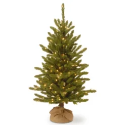 Twinkly Popular Shop 39 Christmas Central 4’ Pre-lit Kensington Burlap Artificial Christmas Tree, Clear Lights
