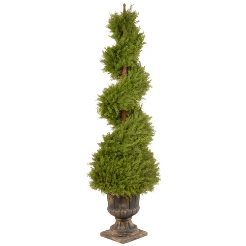 5' Potted Juniper Spiral Pencil Artificial Christmas Tree - Unlit 3 5' Potted Juniper Spiral Pencil Artificial Christmas Tree - Unlit