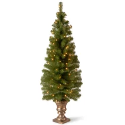 Twinkly Popular Shop 43 Christmas Central 5’ Pre-Lit Potted Montclair Spruce Christmas Tree, Clear Lights