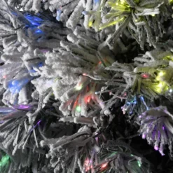 Christmas Central 3' Pre-lit Potted Evergreen Flocked Artificial Christmas Tree, Fiber Optic Lights -Twinkly Popular Shop dnat szef7 100l 36 1 3 06405.1648950390