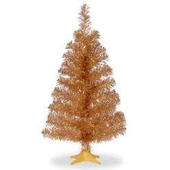Christmas Central 3' Champagne Gold Tinsel Artificial Christmas Tree, Unlit