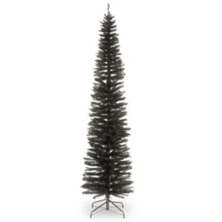 Christmas Central 7' Pencil Black Tinsel Artificial Christmas Tree - Unlit