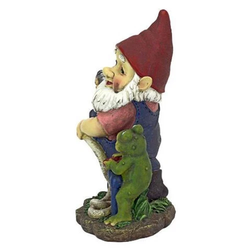 9" Firefighter Gnome Hand Painted Outdoor Garden Statue 4 9" Firefighter Gnome Hand Painted Outdoor Garden Statue - Image 2