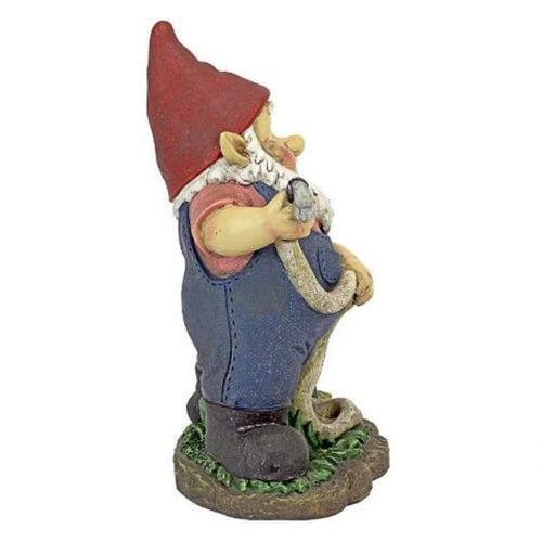 9" Firefighter Gnome Hand Painted Outdoor Garden Statue 6 9" Firefighter Gnome Hand Painted Outdoor Garden Statue - Image 4