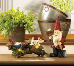 15" Red And Black "Welcome" Gnome Garden Statue -Twinkly Popular Shop dznt 4505479v 3 24466.1664466679