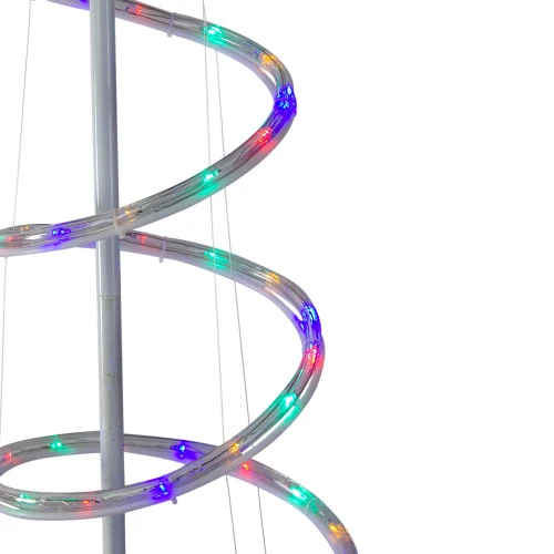 7' Pre-Lit Slim Spiral Rope Light Christmas Tree Outdoor Decor - Multicolor LED Lights 5 7' Pre-Lit Slim Spiral Rope Light Christmas Tree Outdoor Decor - Multicolor LED Lights - Image 3
