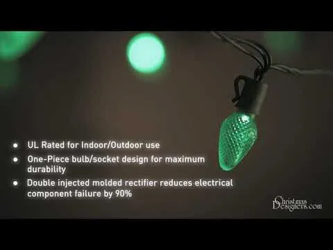 26 Light Green C7 LED Christmas Lights - 8" Spacing 4 26 Light Green C7 LED Christmas Lights - 8" Spacing - Image 2