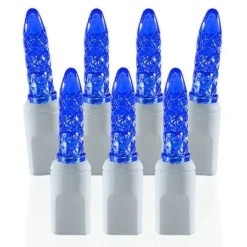 70 Light M5 Blue LED Christmas Lights - White Wire