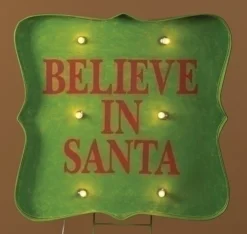 Roman 31" Lighted "Believe In Santa" Christmas Sign Outdoor Decoration