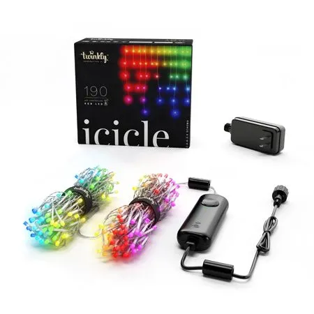Twinkly RGB - Icicle Lights - 190L, 4" Sp, Wifi - Transparent Wire 3 Twinkly RGB - Icicle Lights - 190L, 4" Sp, Wifi - Transparent Wire