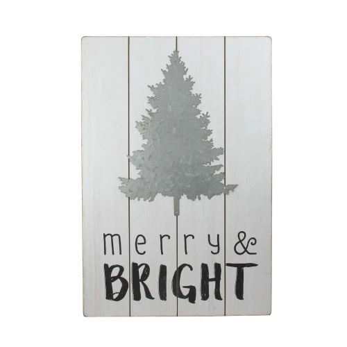 20" Gray And Black Rectangular Christmas Wall Hanging 3 20" Gray And Black Rectangular Christmas Wall Hanging