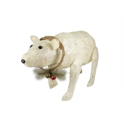 Northlight 31" White Lighted Sparkling Sisal Baby Polar Bear Christmas Outdoor Decoration