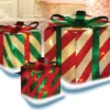 Northlight 3-Piece Glistening Striped Gift Box Lighted Christmas Outdoor Decoration - 32913133