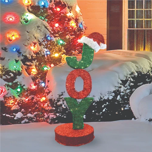 Northlight 43.5" Rotating Red And Green Lighted "JOY" Sign Outdoor Christmas Decoration 5 Northlight 43.5" Rotating Red And Green Lighted "JOY" Sign Outdoor Christmas Decoration - Image 3