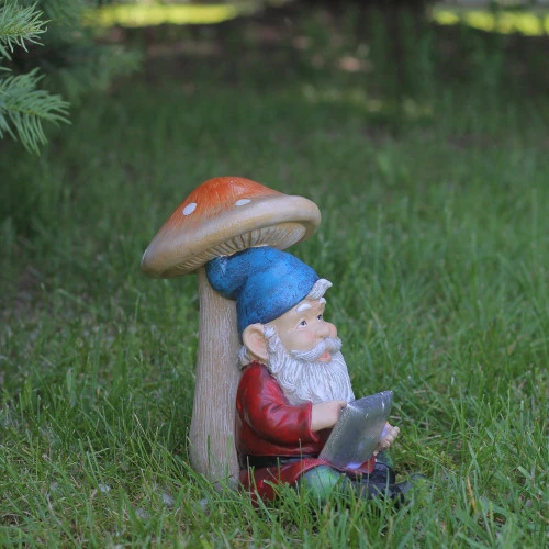 Northlight 10" High Tech Gnome With Tablet Solar Powered LED Lighted Outdoor Garden Statue 5 Northlight 10" High Tech Gnome With Tablet Solar Powered LED Lighted Outdoor Garden Statue - Image 3
