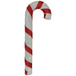 Northlight 31" Pre-lit Red And Silver Striped Candy Cane Christmas Outdoor Decor