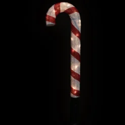 Northlight 31" Pre-lit Red And Silver Striped Candy Cane Christmas Outdoor Decor -Twinkly Popular Shop northlight h85172 on20black 27505.1696436030