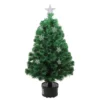 Northlight 4' Pre-Lit Potted Fiber Optic Artificial Christmas Tree With Stars - Multicolor Lights