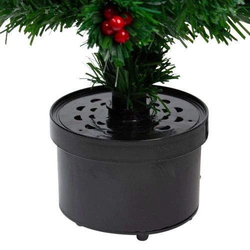 Northlight 3' Pre-Lit Color Changing Fiber Optic Christmas Tree With Red Berries 6 Northlight 3' Pre-Lit Color Changing Fiber Optic Christmas Tree With Red Berries - Image 5