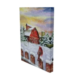 Northlight LED Back Lit Snowy Sunset Barn Scene Christmas Wall Art 15.75" X 12" -Twinkly Popular Shop northlight nj16538 3 55590.1588415653