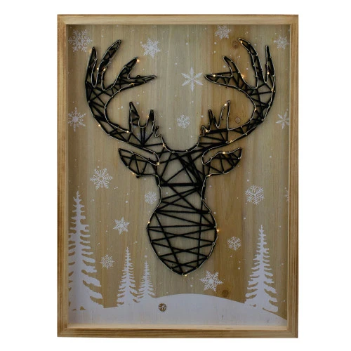 Northlight 15.75" Lighted Wooden Reindeer String Art Christmas Wall Hanging 3 Northlight 15.75" Lighted Wooden Reindeer String Art Christmas Wall Hanging