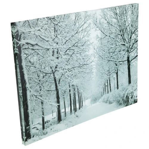 Northlight LED Lighted Fiber Optic Twinkling Snow Covered Tree Scene Canvas Wall Art 15.75" X 11.75" 6 Northlight LED Lighted Fiber Optic Twinkling Snow Covered Tree Scene Canvas Wall Art 15.75" X 11.75" - Image 4