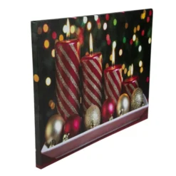 Northlight LED Lighted Red And Gold Christmas Candles Display Canvas Wall Art 11.75" X 15.75" -Twinkly Popular Shop northlight nj85673 2 28408.1665610746