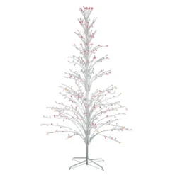 Northlight 6' White Cascade Twig Tree Christmas Outdoor Decoration - Multi Lights
